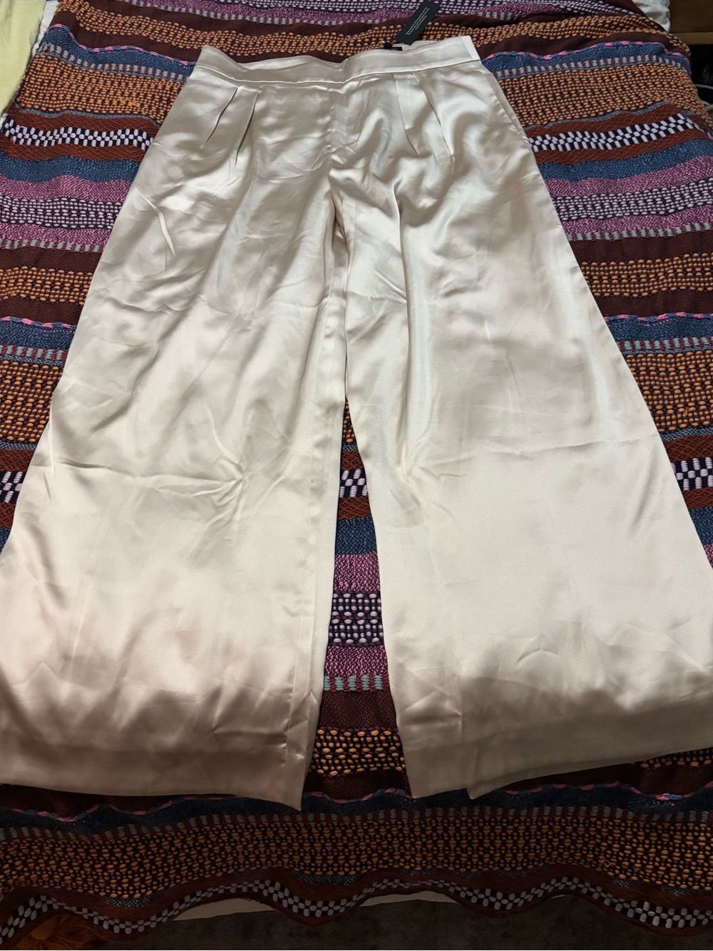 Banana Republic Wide Leg Satin Pants - Cream
